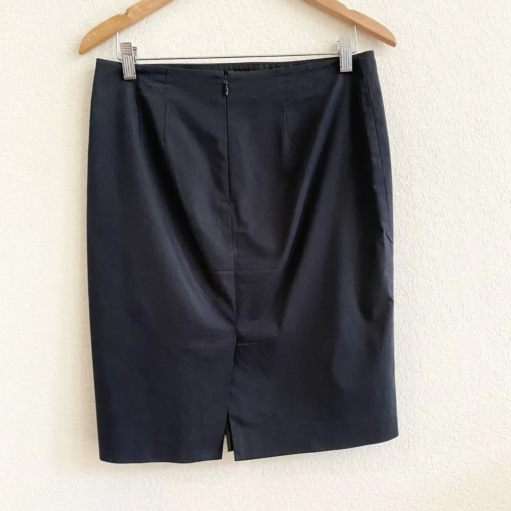 Ann Taylor‎ Classic Black Skirt Size 6 $69 Lined Zip Back Career Office